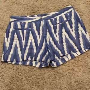 Blue and white pattern shorts